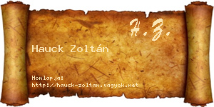 Hauck Zoltán névjegykártya